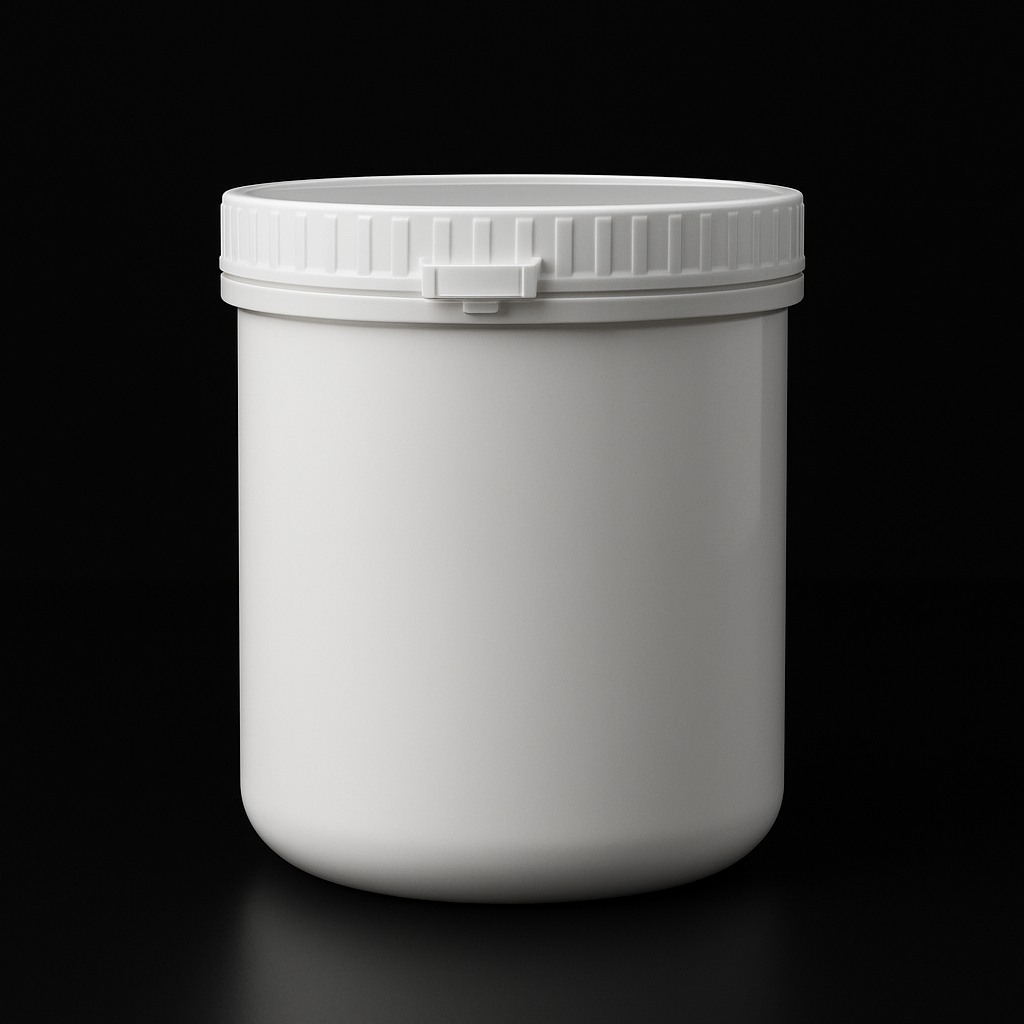 1000 Gram HDPE Protein Container with Peel-Off Cap